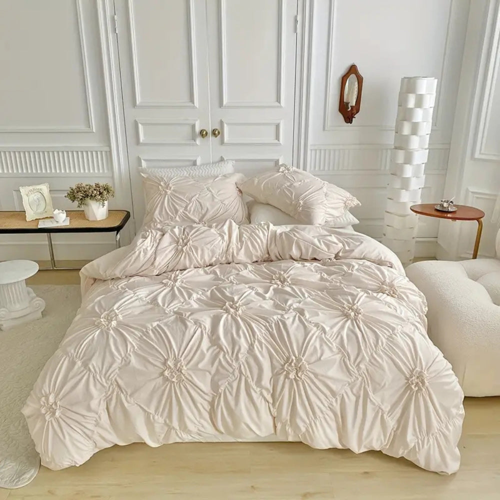 Elegantes Bettwäsche-Set mit Raffblumen-Design