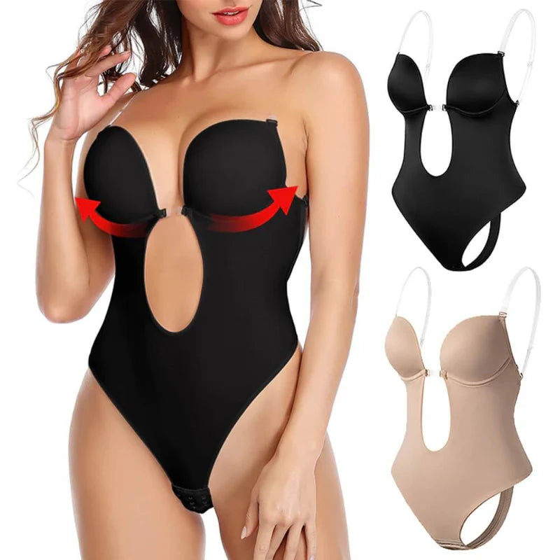 Alda – Tiefer V-Ausschnitt &amp; Rückenfreier Body Shaper