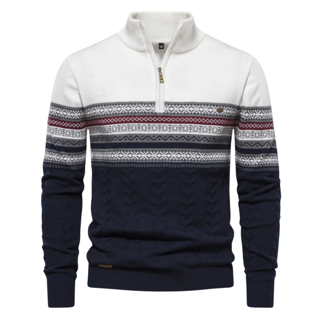 Herren Eleganter Pullover mit Viertel-Reißverschluss