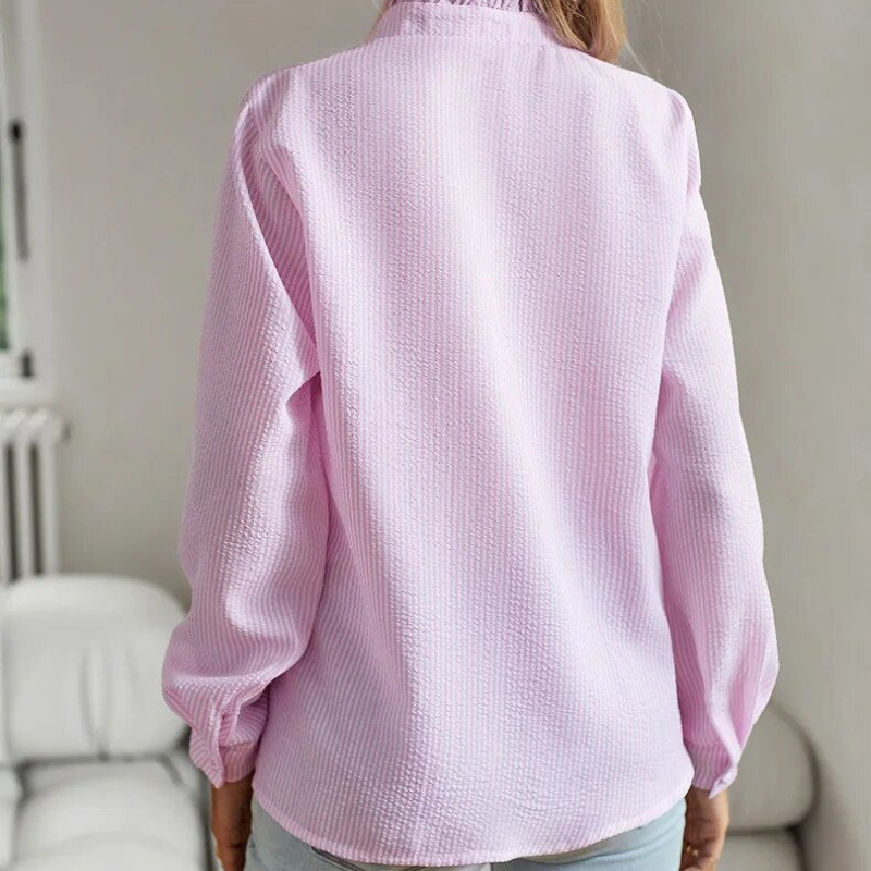 Damen Elegante Gestreifte Bluse