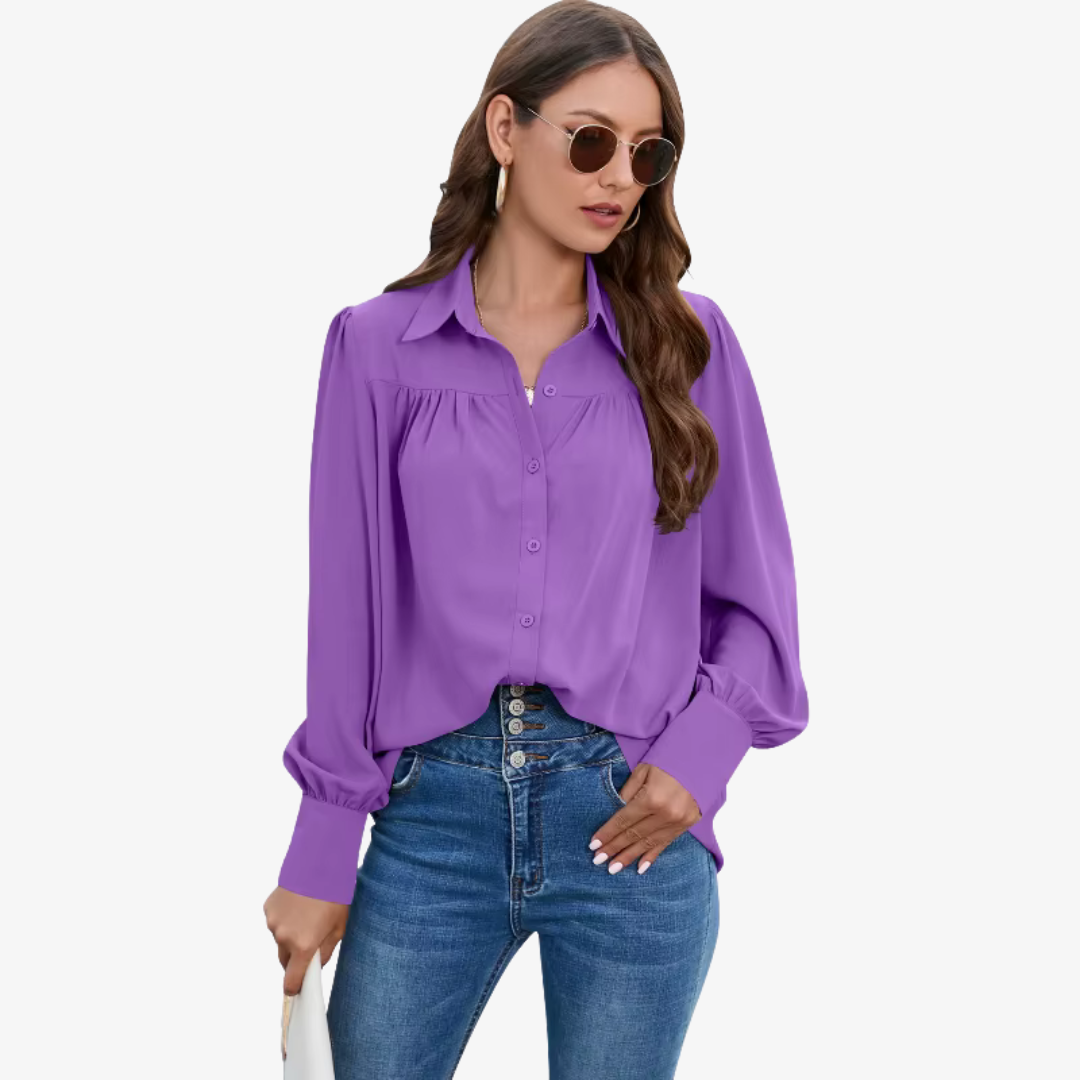 Elegante Chiffon-Bluse mit Lantern