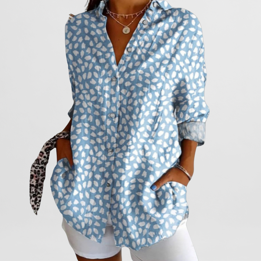 Damen Elegante Vintage-Bluse mit Blumenmuster