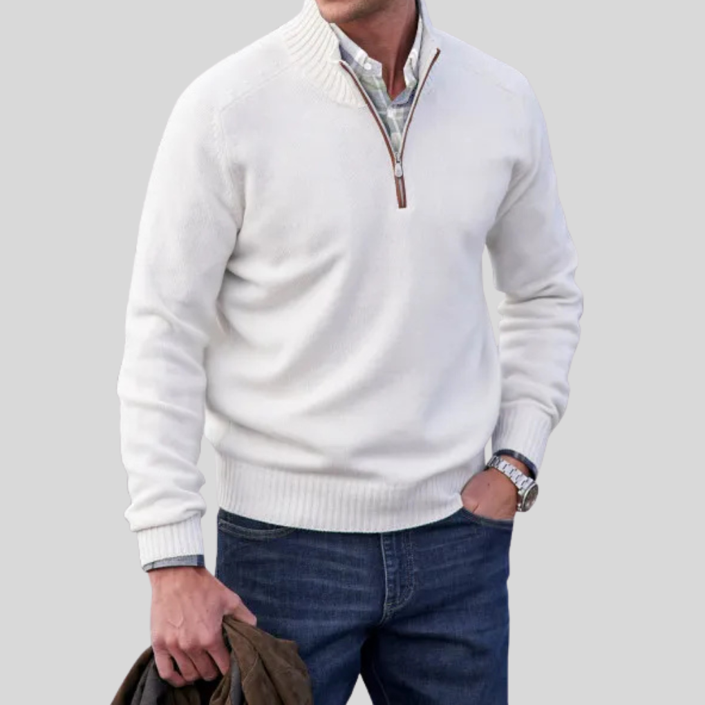 Herrenpullover mit Reißverschluss vorne