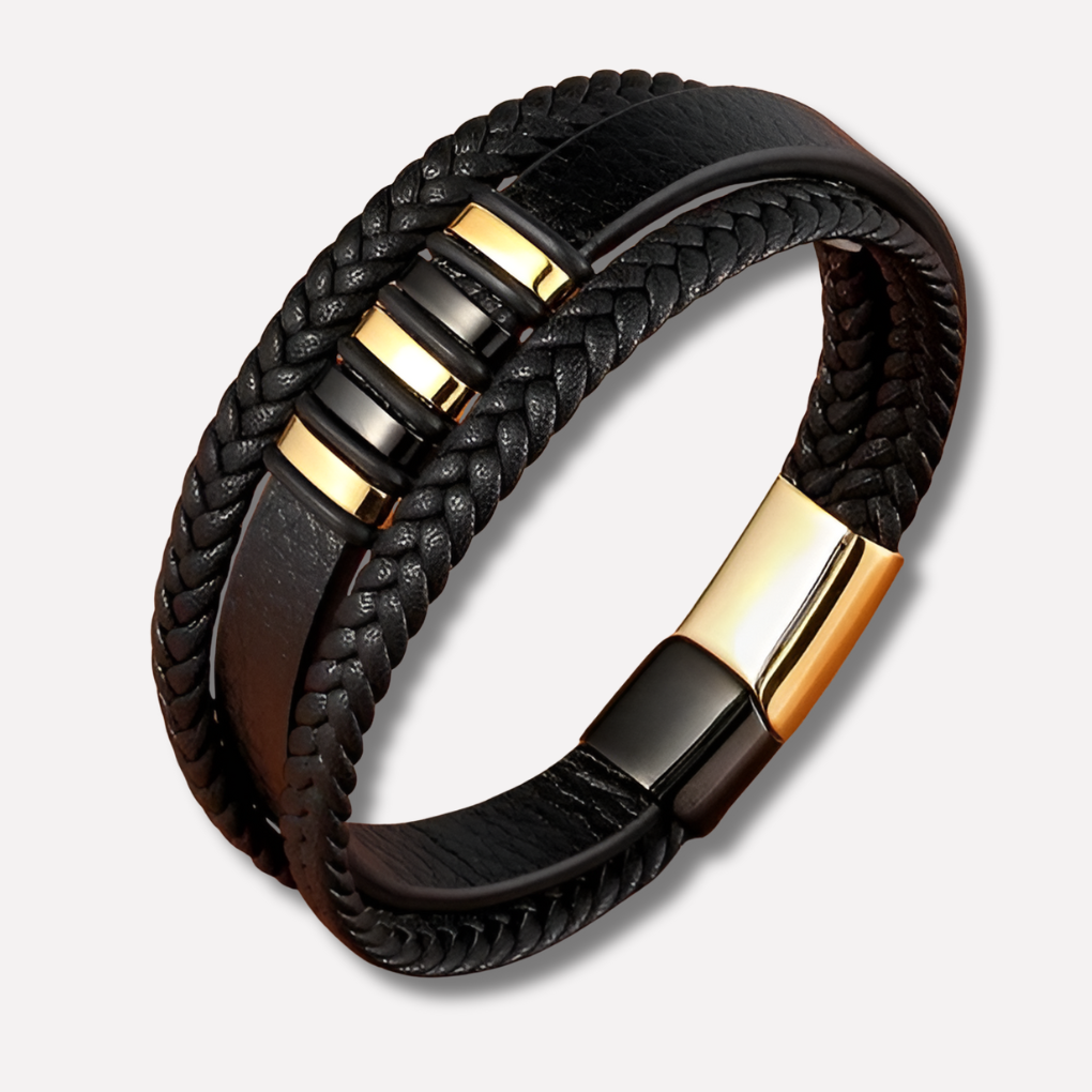 Stilvolles Herren Armband aus Leder mit Magnetverschluss