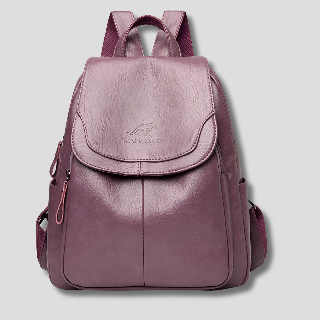 Diebstahlsicherer Lederrucksack für stilvolle Frauen