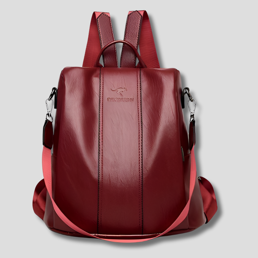 Diebstahlsicherer Lederrucksack für stilvolle Frauen