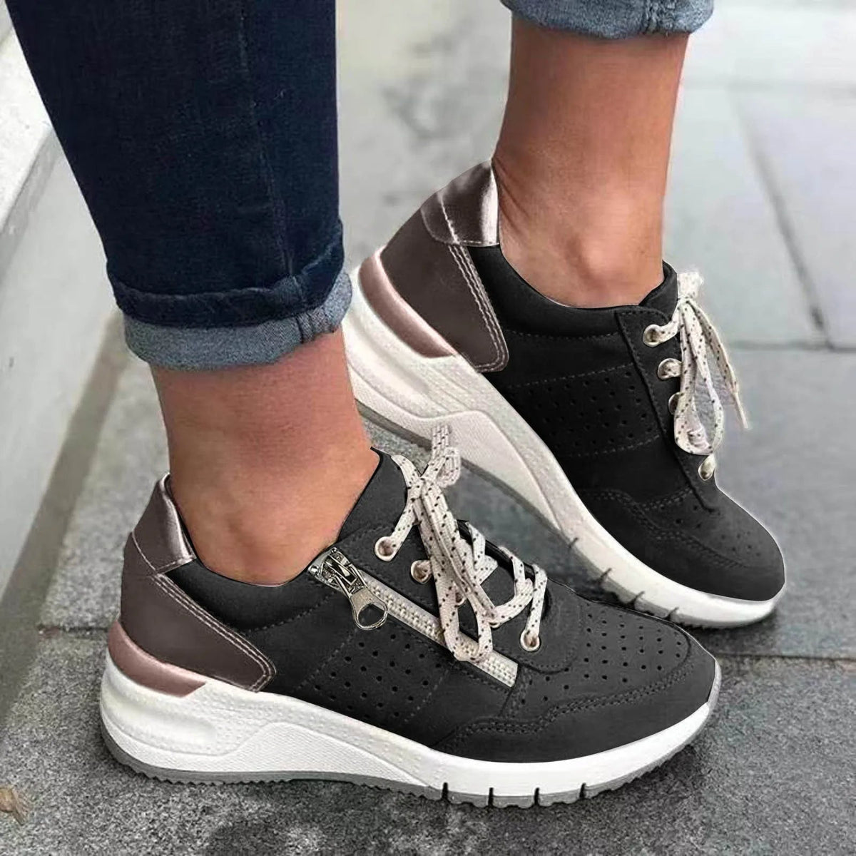 Trendige Sneakers mit dicker Sohle für Damen