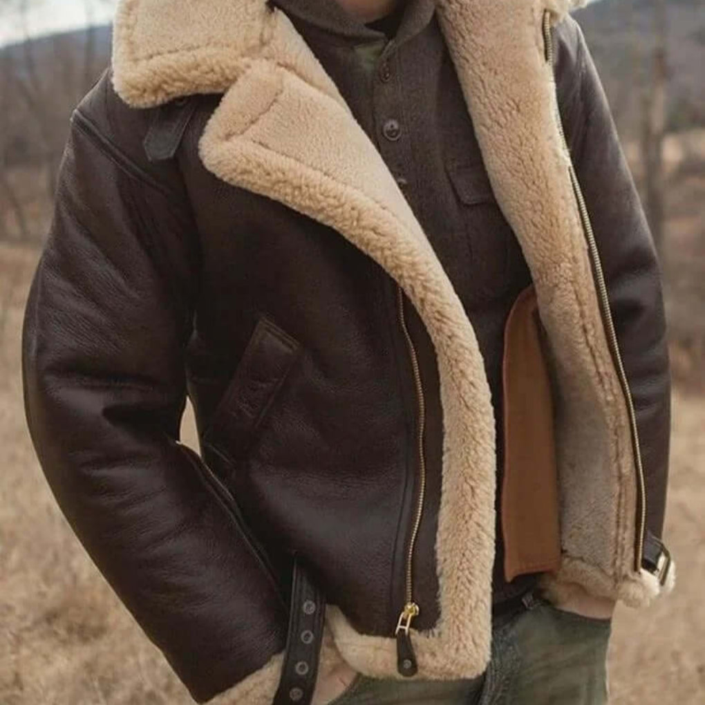 Fliegerjacke aus Shearling-Schaffell