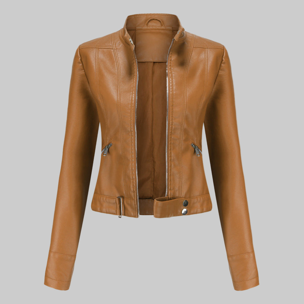 Damen-Lederjacke – Elegantes Statement-Oberbekleidungsstück