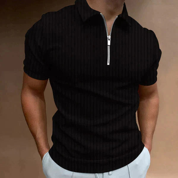 Muscle Fit Herren Polo mit Reißverschluss
