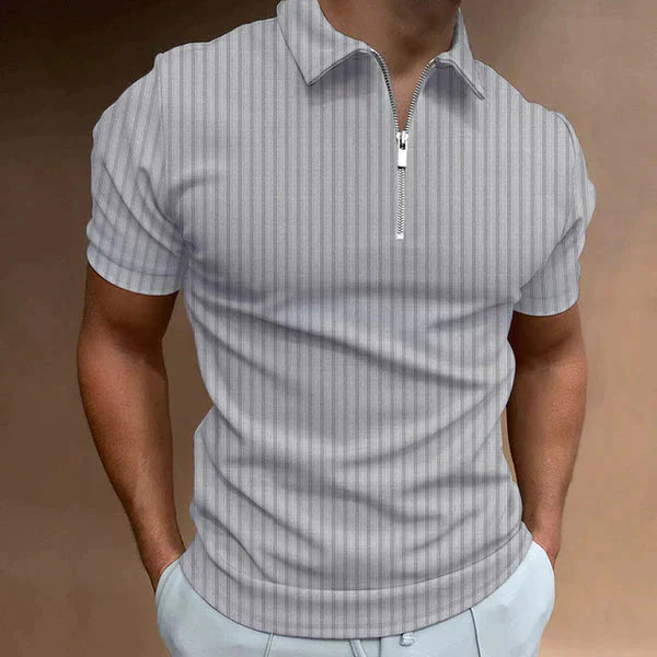 Muscle Fit Herren Polo mit Reißverschluss