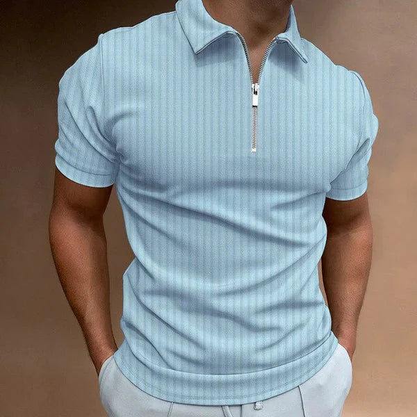 Muscle Fit Herren Polo mit Reißverschluss