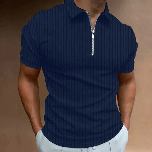 Muscle Fit Herren Polo mit Reißverschluss