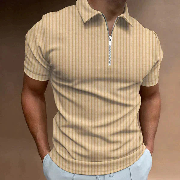 Muscle Fit Herren Polo mit Reißverschluss