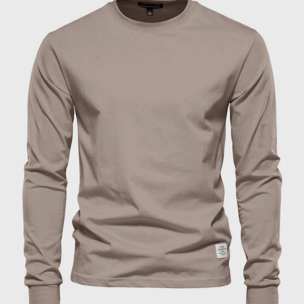 Herren Langarmshirt aus Baumwolle mit Rundhalsausschnitt