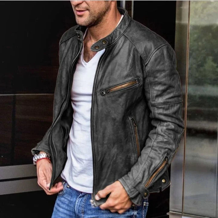 Elegante und wasserdichte Lederjacke