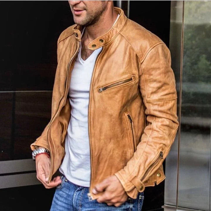 Elegante und wasserdichte Lederjacke