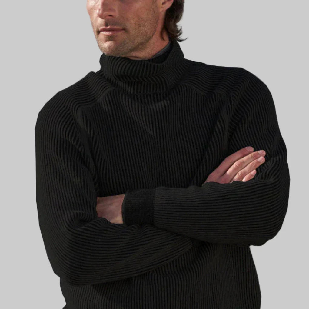 Herren Rollkragenpullover Elegant Unifarben Strick