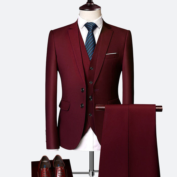 Luxuriöses 3-teiliges Slim Fit Herrenanzug mit Eleganter Passform