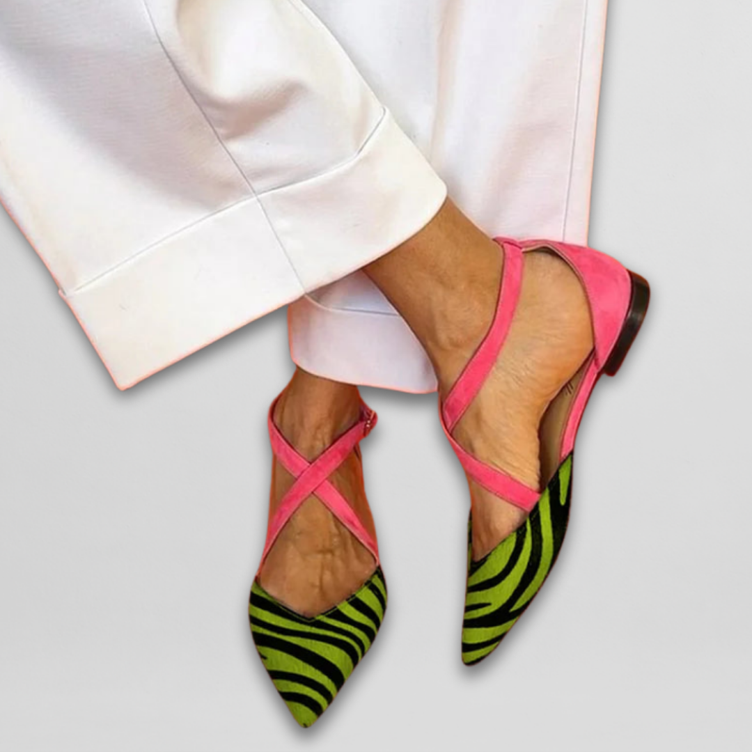 Damen Elegante Ballerinas mit Riemen