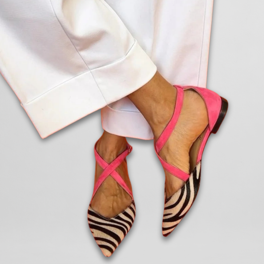 Damen Elegante Ballerinas mit Riemen