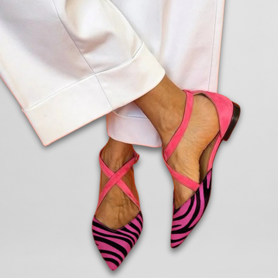 Damen Elegante Ballerinas mit Riemen