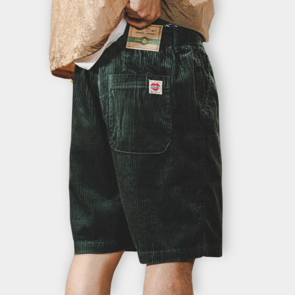Herren Elegante Gerippte Samt-Shorts