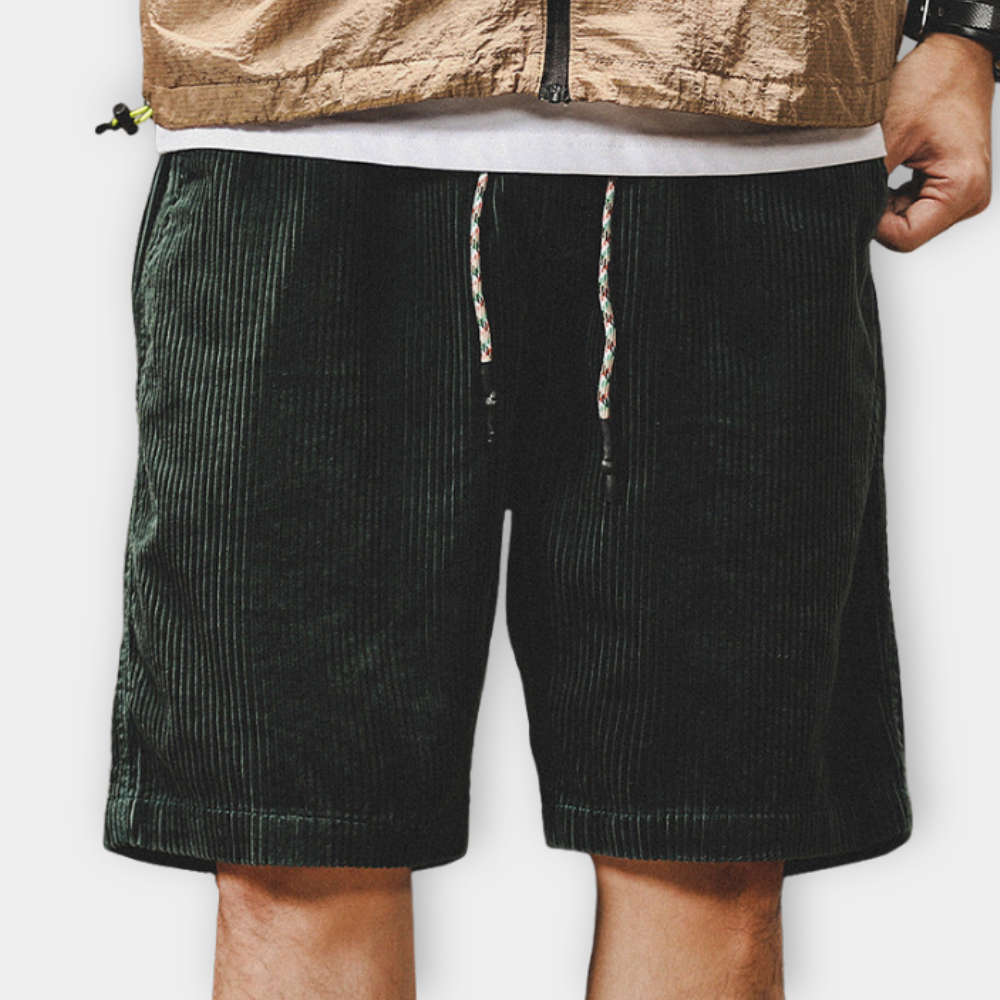 Herren Elegante Gerippte Samt-Shorts