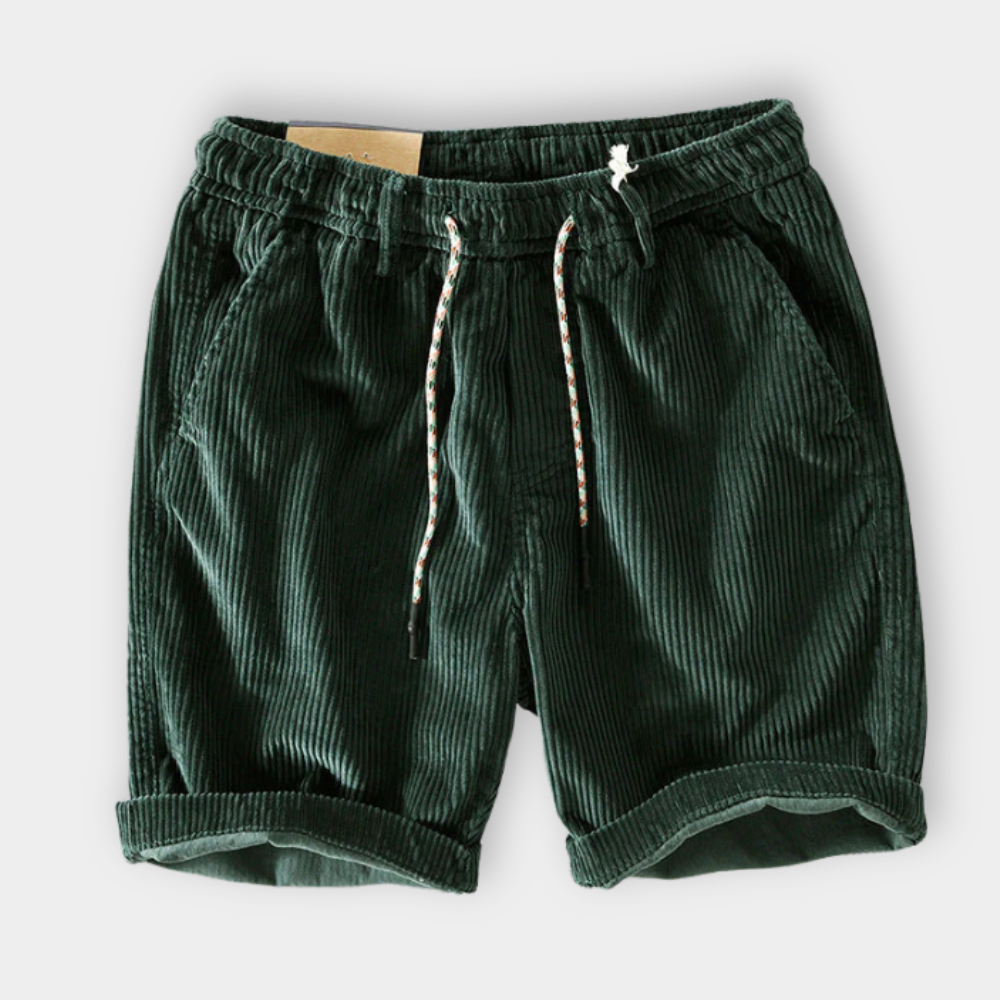 Herren Elegante Gerippte Samt-Shorts