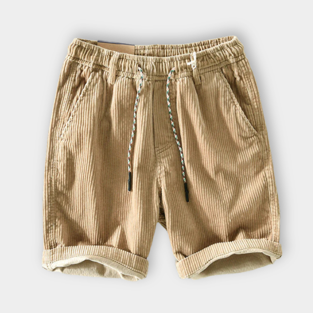 Herren Elegante Gerippte Samt-Shorts
