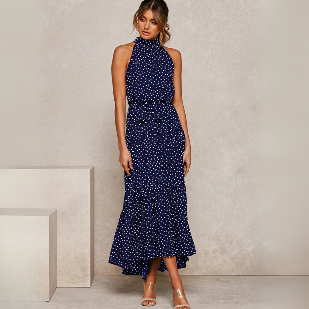 Fit-and-Flare-Midikleid mit Polka Dots