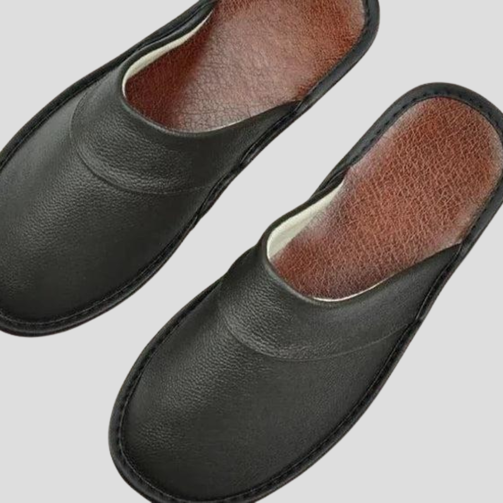 Herren-Lederpantoffeln
