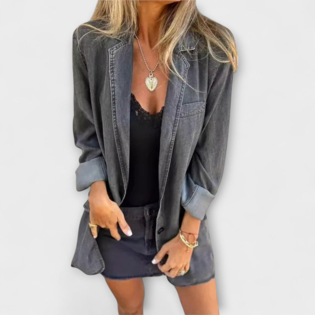 Damen Lässige Jacke mit Knöpfleiste