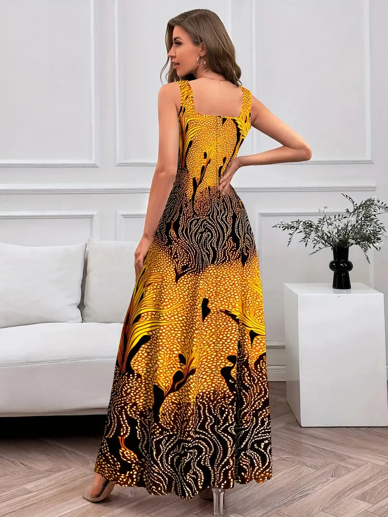 Schickes ärmelloses Maxikleid - Blumenprint, luftig & trendig für Sommer und Casual Tage