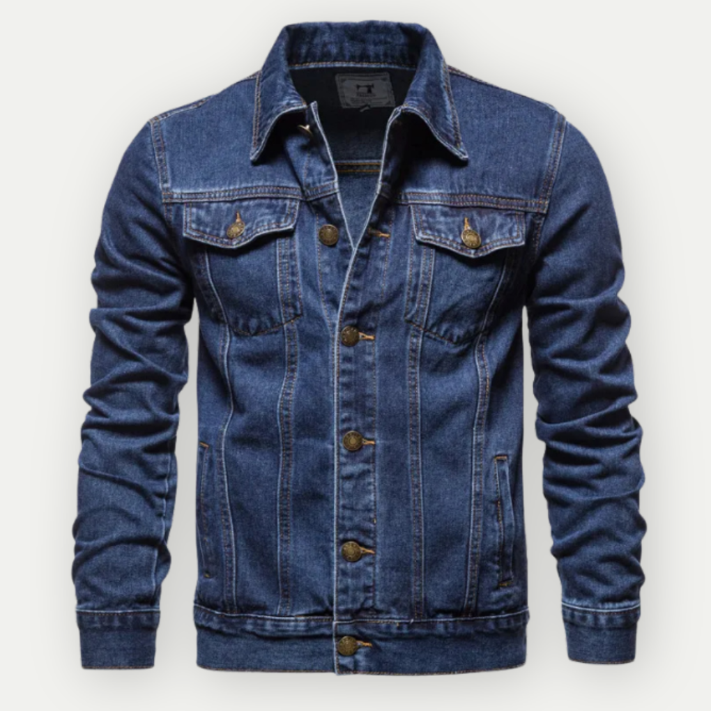 Herren-Jeansjacke im Trucker-Stil im klassischen Stil für den Alltag