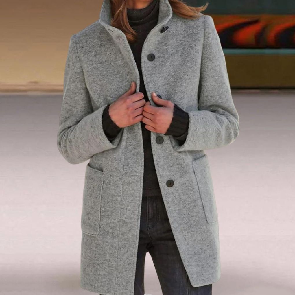 Damen Eleganter Wollmantel