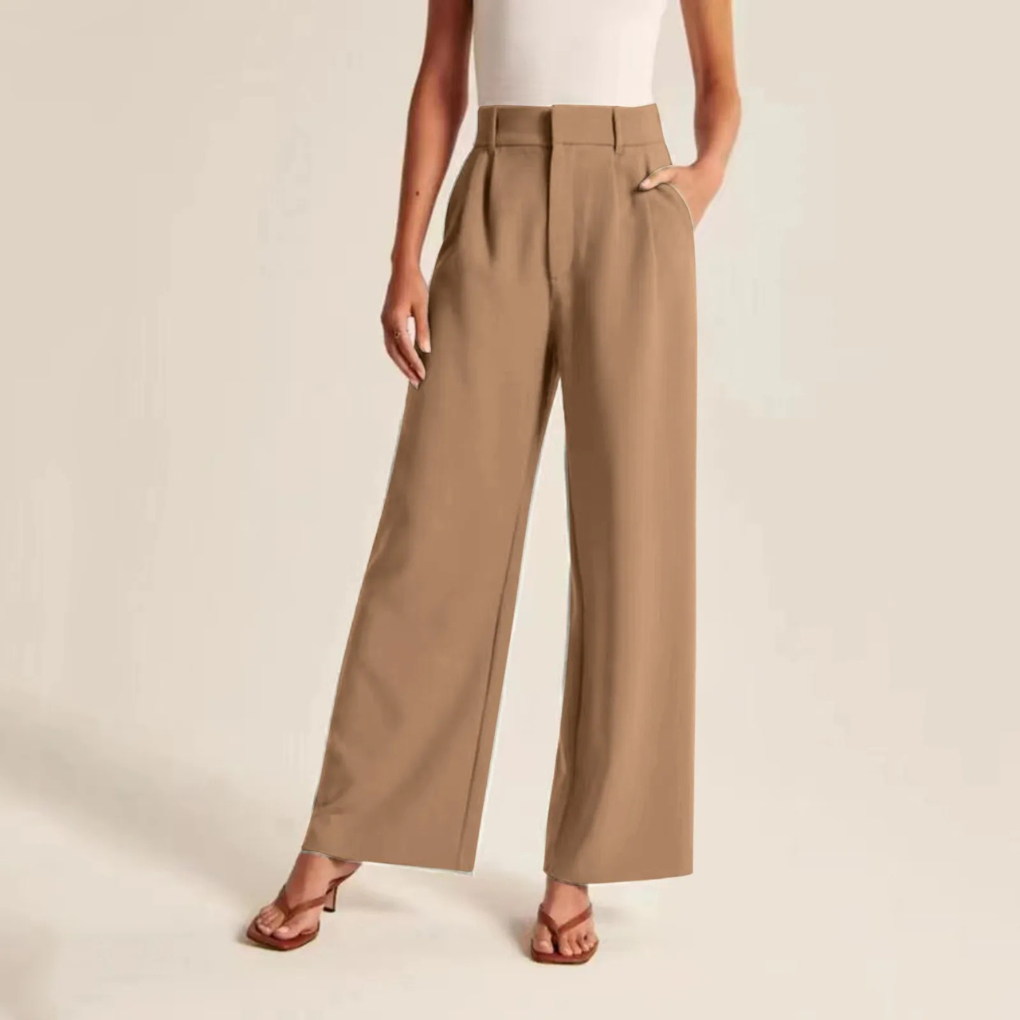 Bundfaltenhose mit Leinen-Feeling