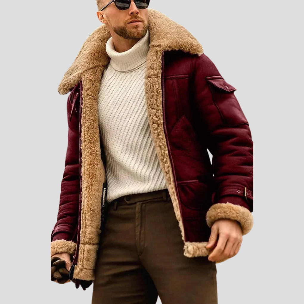 Kamelbraune Bikerjacke für Herren