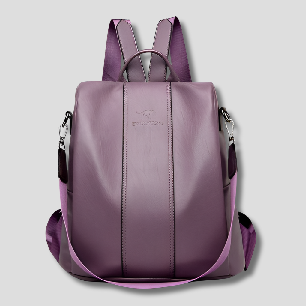 Diebstahlsicherer Lederrucksack für stilvolle Frauen