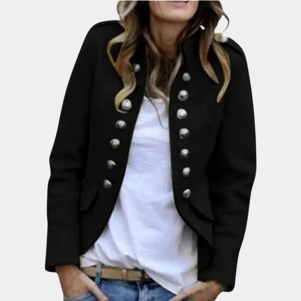 Zweireihiger Wollmantel für Damen