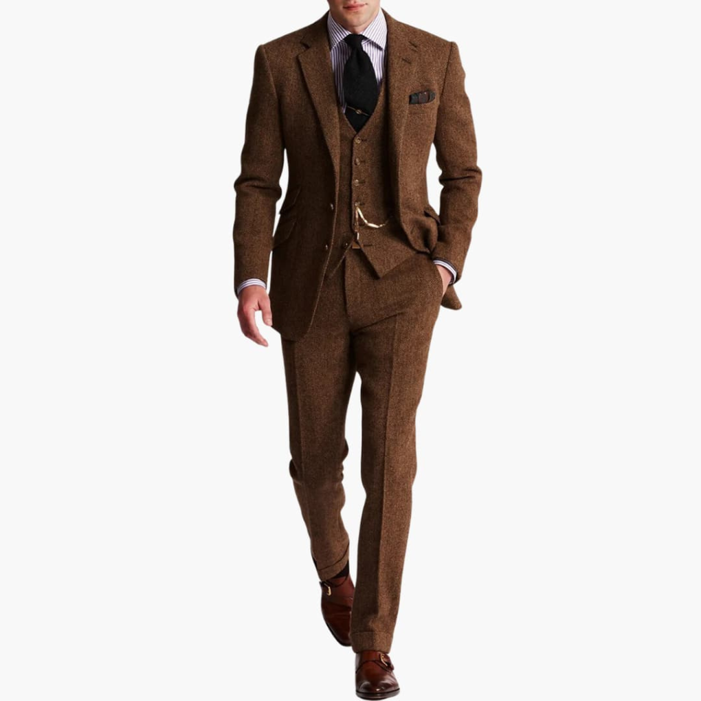 Herren Anzug Set mit Jacke und Weste