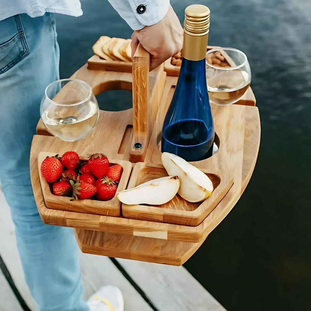 Tragbarer, klappbarer Picknicktisch aus Holz