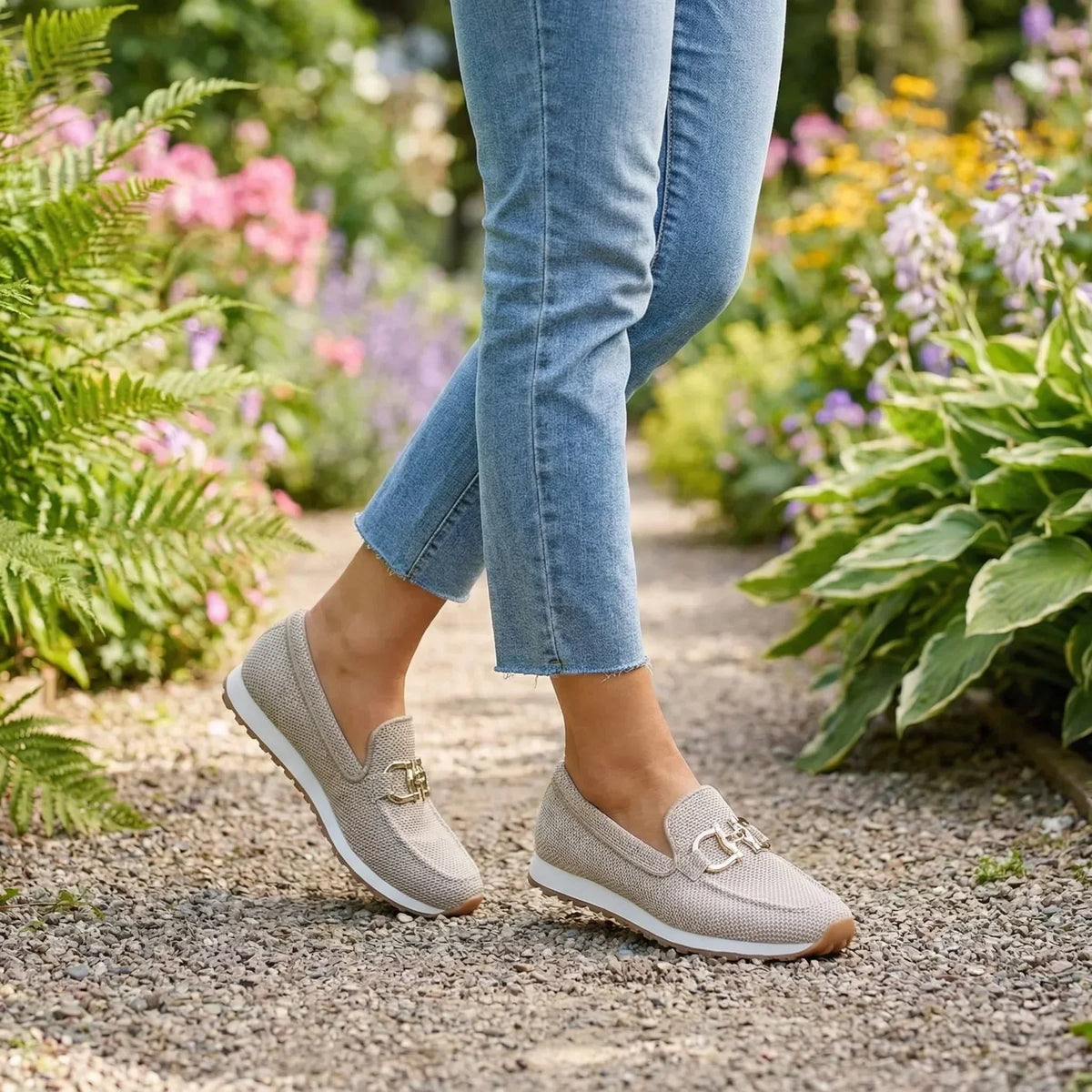 Damen Bequeme Sportschuhe im Mokassin-Stil