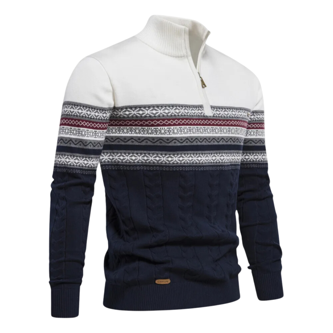 Herren Eleganter Pullover mit Viertel-Reißverschluss