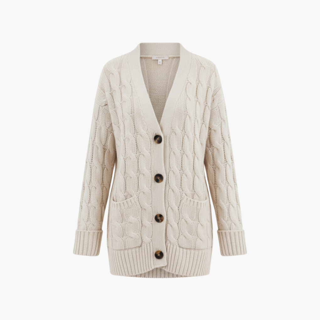 Damen-Cardigan mit Knöpfen und Taschen