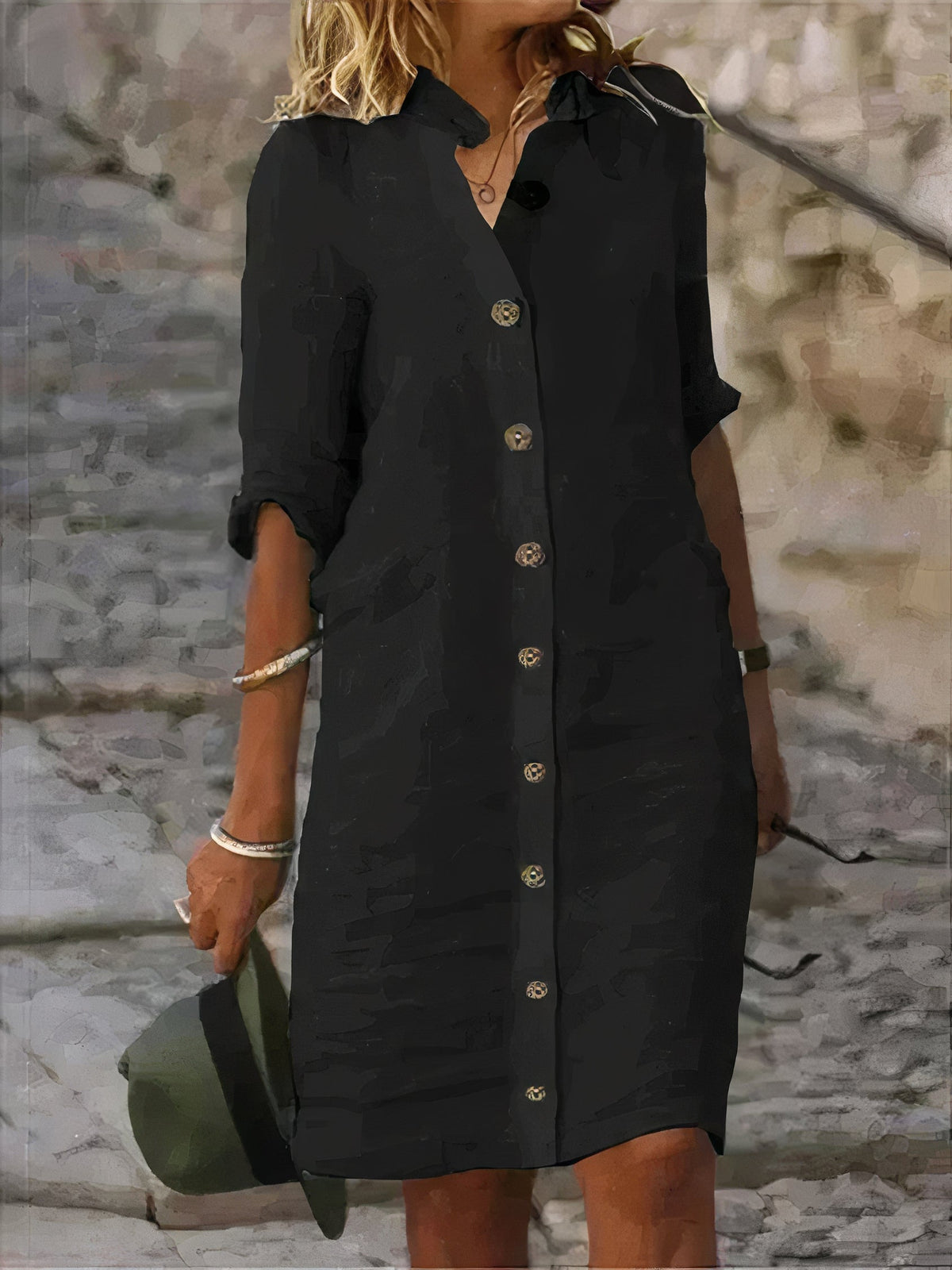 Sommerliches Leinen-Midikleid mit lässigem Chic