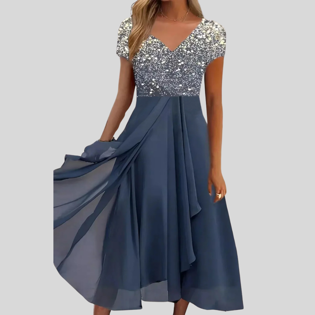 Damen-Midikleid mit Karree-Ausschnitt