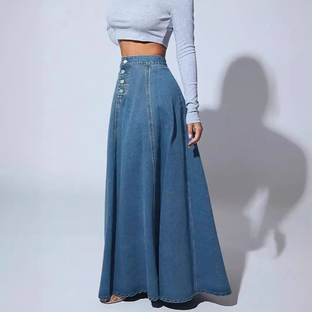 Damen-Jeansrock mit A-Linien-Schnitt und hoher Taille