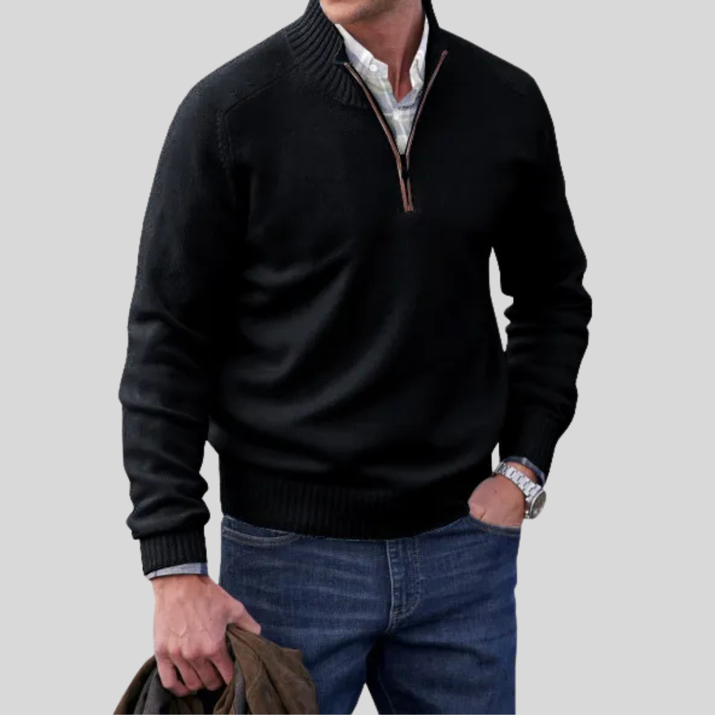 Herrenpullover mit Reißverschluss vorne