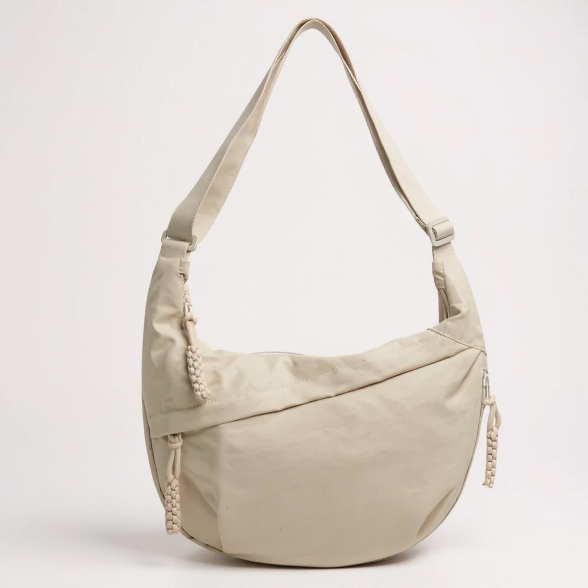 Damen Elegante Schultertasche in Halbmondform mit Reißverschluss